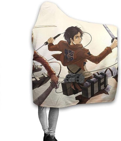 Image of Anime Attack On Titan Throw Wearable Hooded Blanket