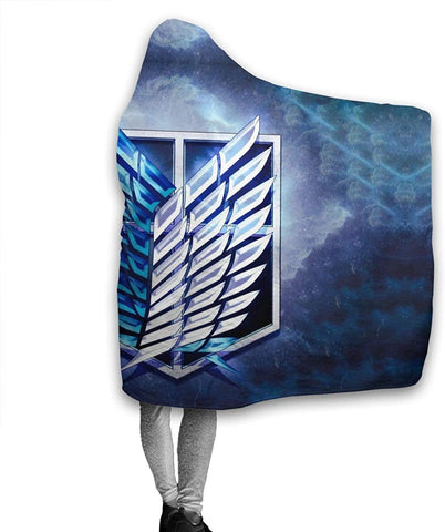 Image of Anime Attack On Titan Hooded Fleece  Blanket