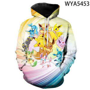 Anime Pokemon 3D Printed Sweatshirt Hoodies