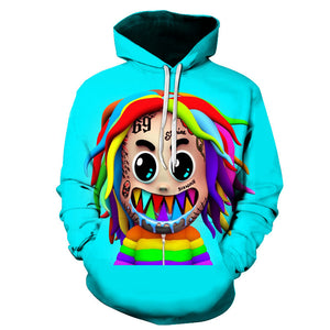 Fashion Gooba 6ix9ine Hoodies - 3D Print Rapper Sweatshirt