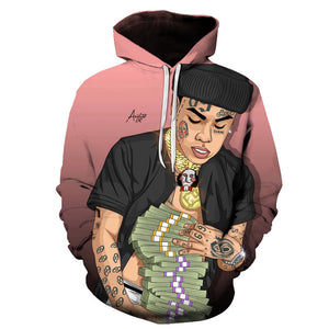 Music Fashion Gooba 6ix9ine Hoodies - 3D Printed Rapper Sweatshirt