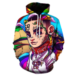 Gooba 6ix9ine Hoodies - Fashion 3D Print Rapper Sweatshirt