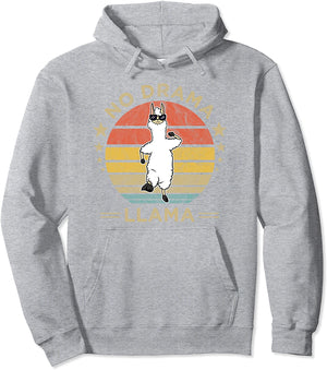 Funny No Drama Llama Alpaca Retro Vintage No Problama Gift Pullover Hoodie