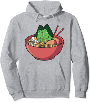 Cute Frog Eating Ramen Japanese Noodles Lover Funny Pullover Hoodie