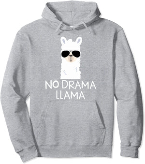 No Drama Llama Alpaca with Sunglasses Llama Lovers Gift Pullover Hoodie