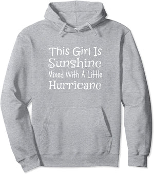 Womens Sunshine Mixed With A Little Hurricane Funny Saying Pullover Hoodie