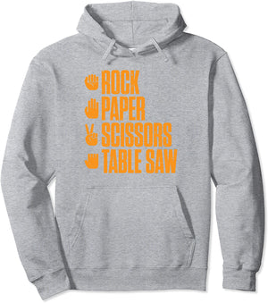 Rock Paper Scissors Table Saw Funny Carpenter Hoodie