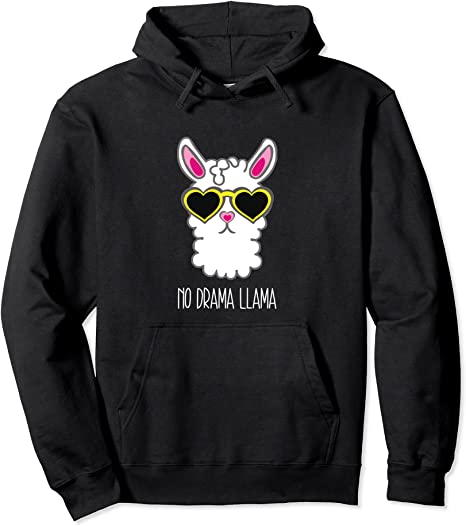 Sunglasses Llama No Drama Hoodie Pullover Cool Lllama Stuff