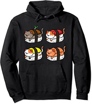 Kawaii Sushi Cats Sushi Lover Pullover Hoodie
