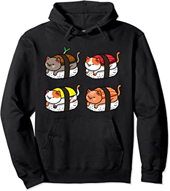 Image of Kawaii Sushi Cats Sushi Lover Pullover Hoodie