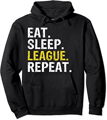 Image of League of Legends Hoodies - Eat Sleep League Repeat Sports Game Gaming Gift Pullover Hoodie