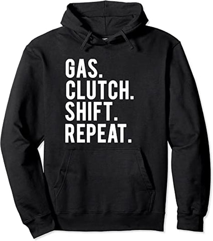 Image of Gas Clutch Shift Repeat Hoodie for Car Addicts