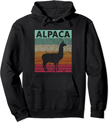 Image of Alpaca Lover Vintrage Retro Llama Pullover Hoodie