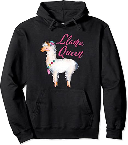 Image of Womens Llama Queen - Cute Hoodie For Women