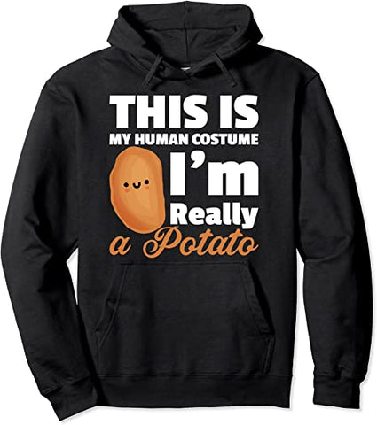 Image of Halloween Shirt This Is My Human Costume I'm Really A Potato Pullover Hoodie