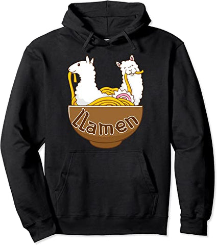 Image of Llamen Japanese Ramen Noodles Alpaca Kawaii Llama Hoodie