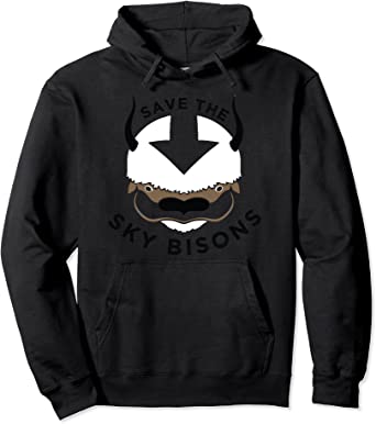 Image of Avatar: The Last Airbender Hoodies Save The Sky Bisons With Bison Head Pullover Hoodie