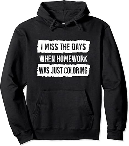 Image of Funny Homework Hoodie Trending Gift For Teen Girls & Boys Pullover Hoodie
