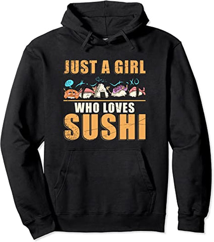 Image of Sushi Roll Japanese Food Lover Girls Women Gift Sushi Pullover Hoodie