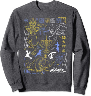 Avatar: The Last Airbender Character Line Art Sweatshirt