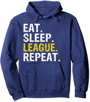 League of Legends Hoodies - Eat Sleep League Repeat Sports Game Gaming Gift Pullover Hoodie