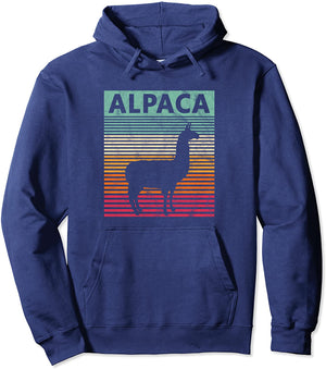 Alpaca Lover Vintrage Retro Llama Pullover Hoodie