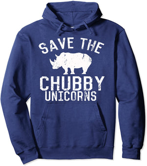 Funny Save the Chubby Unicorns Fat Rhino Hoodie