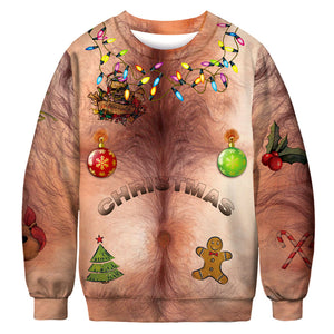 Christmas Sweatshirts - Funny Christmas Belly Icon 3D Sweatshirt