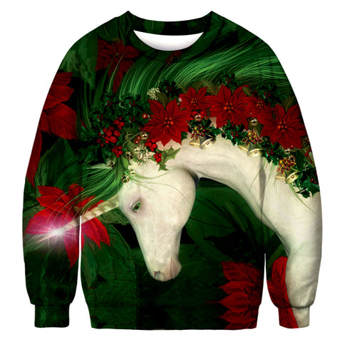 Image of Christmas Sweatshirts - Christmas Flash Unicorn Icon Super Cool 3D Sweatshirt