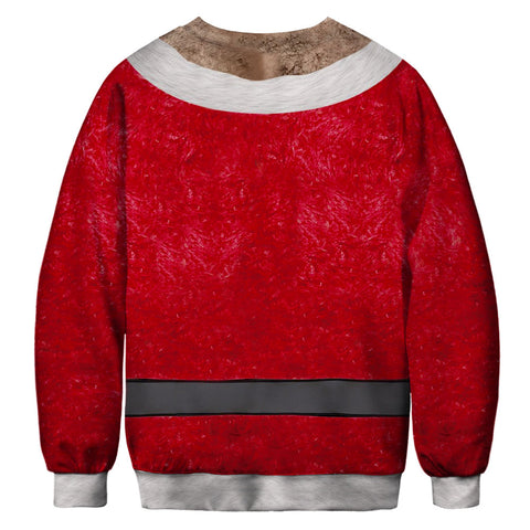 Image of Christmas Sweatshirts - Funny Santa Claus Cosplay Icon Red 3D Sweatshirt