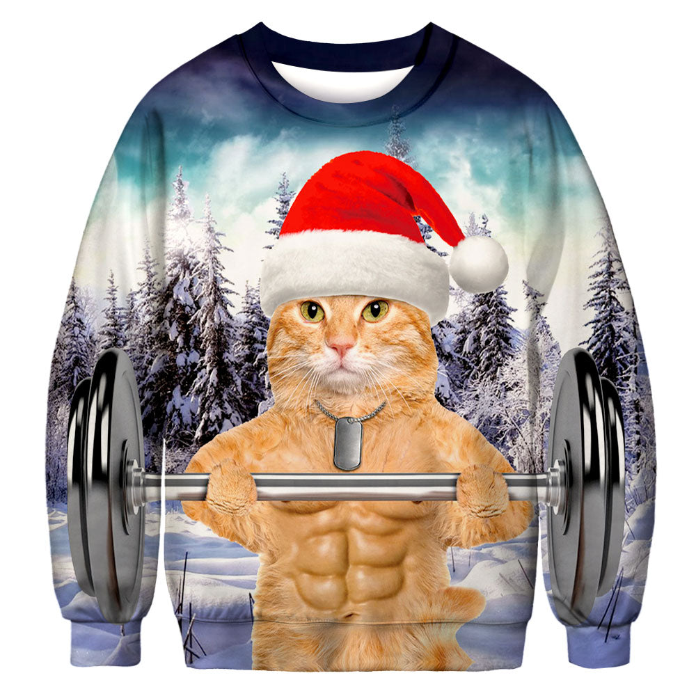 Christmas hot sale cat sweatshirts