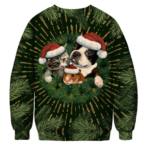 Image of Christmas Sweatshirts - Super Cute Christmas Pet Icon 3D Sweatshirt