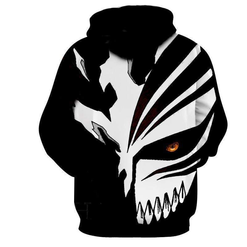 Bleach Hoodies - Black and White Hollow Mask 3D Printed Hoodie