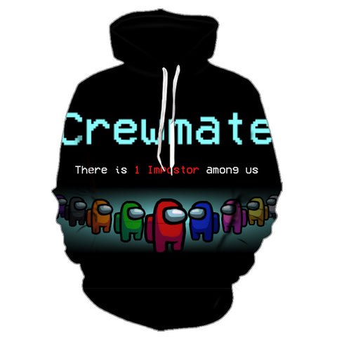 Image of 3D Printed Among Us Loose Zipper Hoodie Pullover