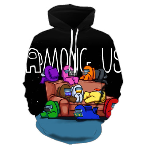 Image of 3D Printed Zipper Hoodie - Among Us Loose Pullover