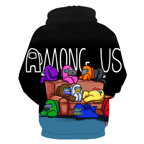 Image of 3D Printed Zipper Hoodie - Among Us Loose Pullover