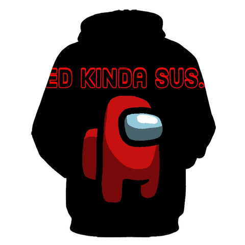 Image of 3D Printed Loose Casual Hoodie - Among Us Zipper Pullover