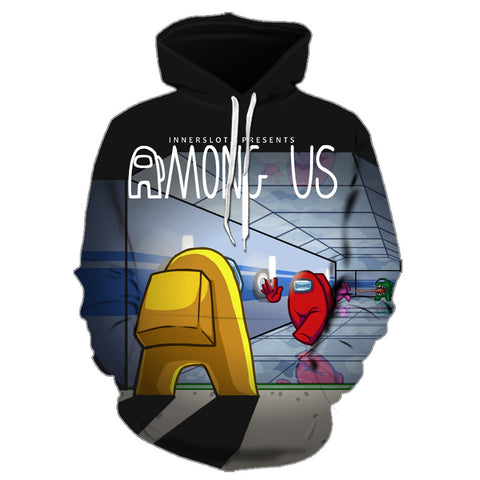 Image of 3D Printed Casual Hoodie - Among Us Loose Zipper Pullover