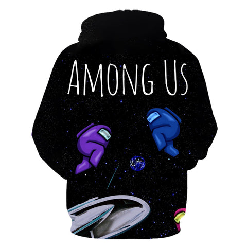 Image of Among Us 3D Printed Casual Loose Zipper Pullover Hoodie