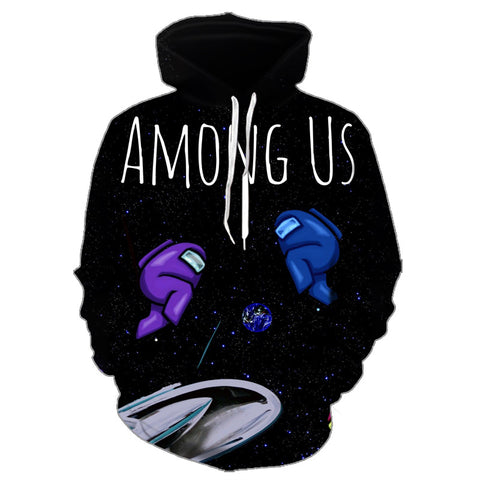 Image of Among Us 3D Printed Casual Loose Zipper Pullover Hoodie