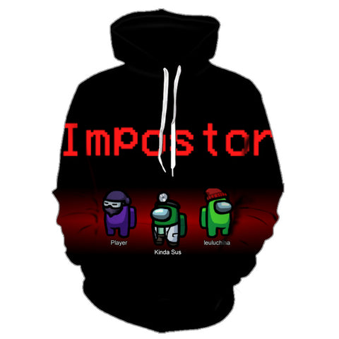 Image of 3D Printed Among Us Hoodie - Loose Casual Zipper Pullover