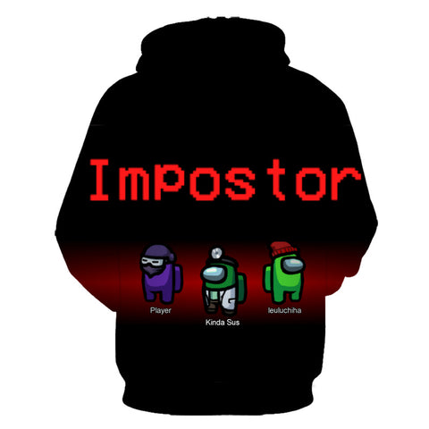 Image of 3D Printed Among Us Hoodie - Loose Casual Zipper Pullover