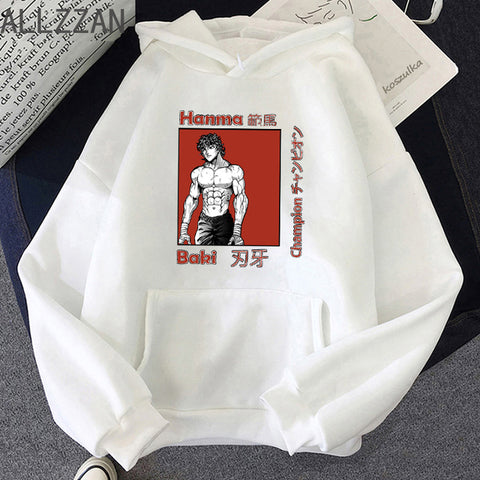 Image of Baki the Grappler Hoodie Hanma Manga Printed Tracksuit Sweatshirt Oversize Pullovers