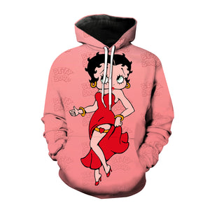 Cartoon Betty Boop Sexy Girl 3D Printed Sweatshirt Hoodies -