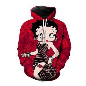 Cartoon Betty Boop Hoodies - Sexy Girl 3D Printed Sweatshirt