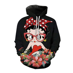 Cartoon Betty Boop Hoodies - Sexy Girl 3D Printed Sweatshirt