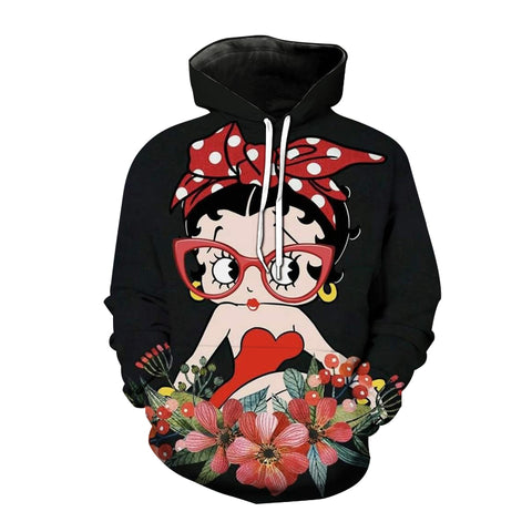 Image of Cartoon Betty Boop Hoodies - Sexy Girl 3D Printed Sweatshirt