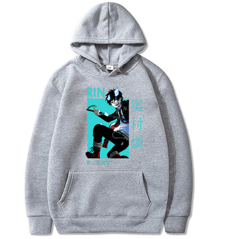 Image of Blue Exorcist Rin Okumura Harajuku Anime Hoodies Long Sleeve Pullover Casual Sweatshirt