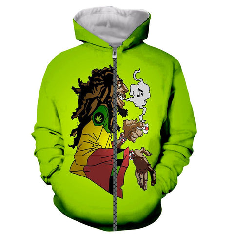 Image of 3D Printed Long Sleeves BoB Marley Weeds Blunts Hoodies