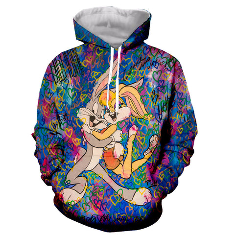 Image of Funny Fashion Bugs Bunny Long Sleeves 3D Print Hoodies